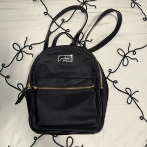 Kate Spade Black Backpack with Gold Details